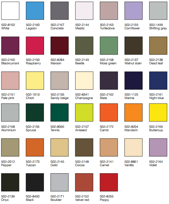 Architectural Vinyl Colours